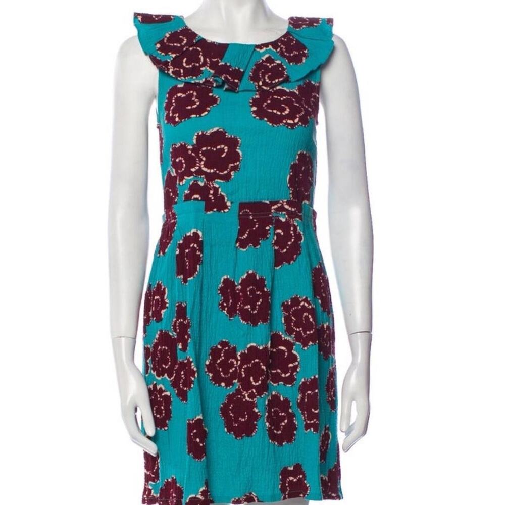 Marc Jacobs Teal floral print mini dress